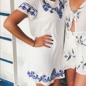 Lulus white embroidered dress
